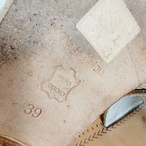 Antik Batik Youri Green Pink Yellow Tassled Sandals Size 39 Size 8.5 Bin2 - Picture 8 of 10